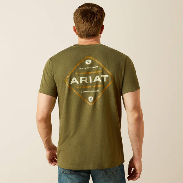 Men's Ariat Roped Diamond T-shirt-Military Heather