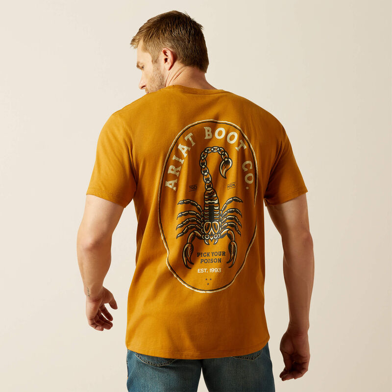 Men's Ariat Scorpion Seal T-shirt-Bone Brown
