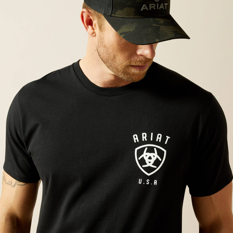 Men's Ariat Faded Bull T-shirt-Black