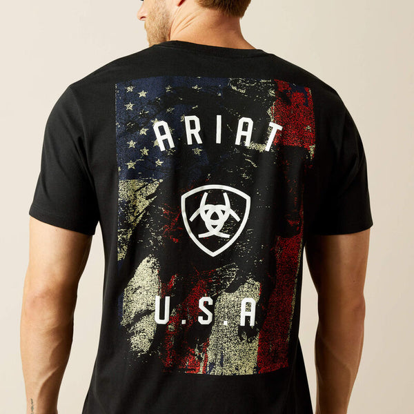 Men's Ariat Faded Bull T-shirt-Black