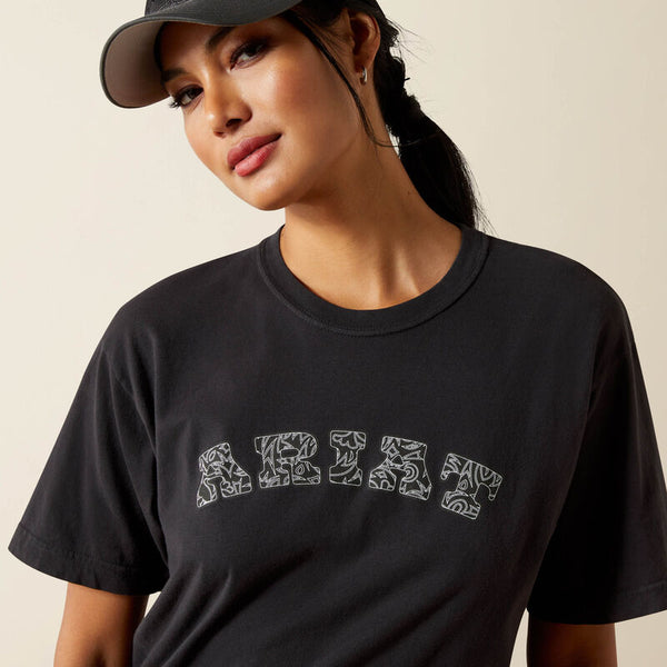 Women's Ariat Boot Stitch Logo T-Shirt-Vintage Black