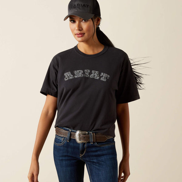Women's Ariat Boot Stitch Logo T-Shirt-Vintage Black