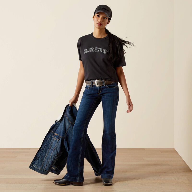 Women's Ariat Boot Stitch Logo T-Shirt-Vintage Black