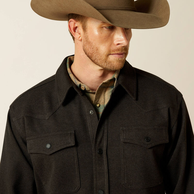 Men's Ariat Cattleman Shirt Jacket-Black