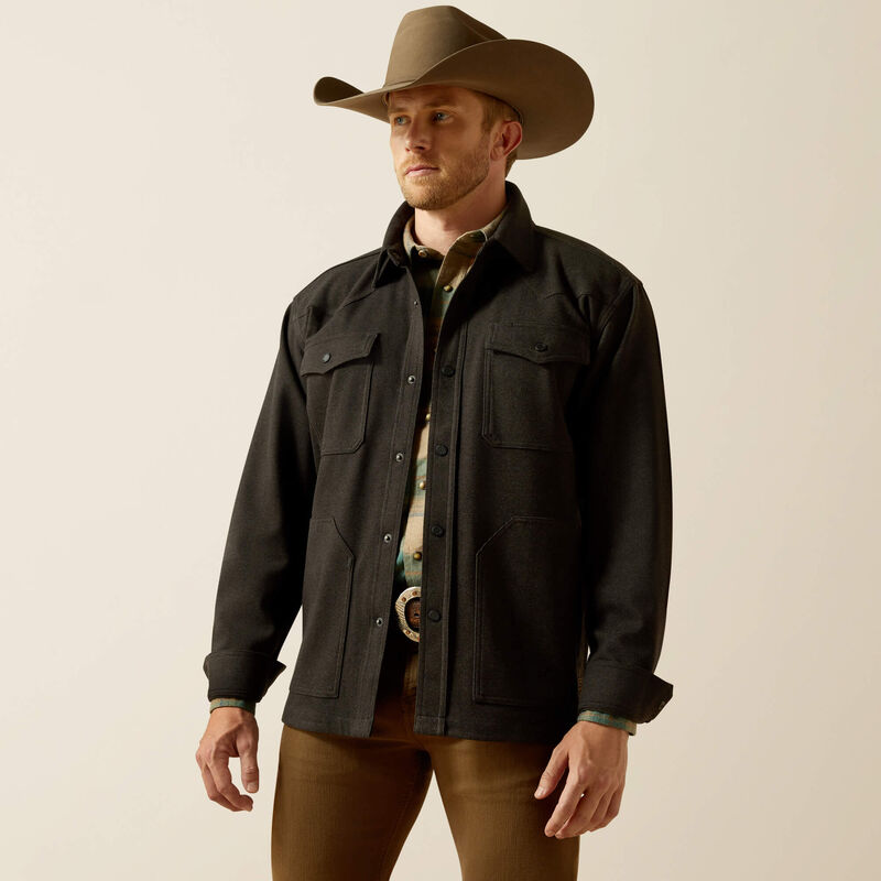 Men's Ariat Cattleman Shirt Jacket-Black