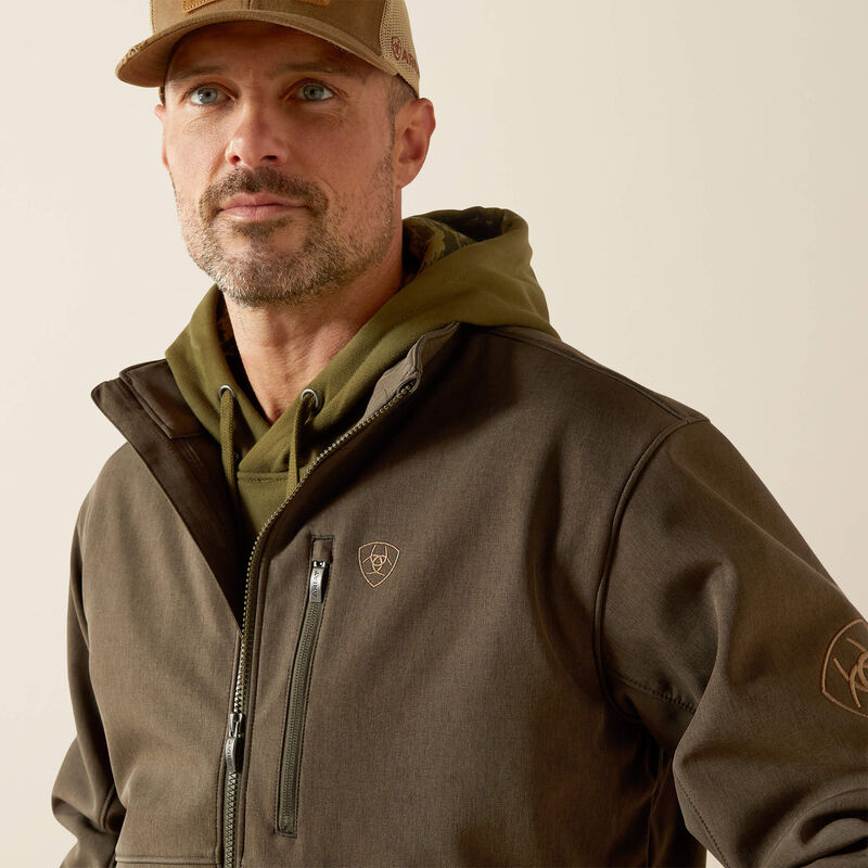 Ariat® Men's Logo Softshell Jacket-Earth Green Heather