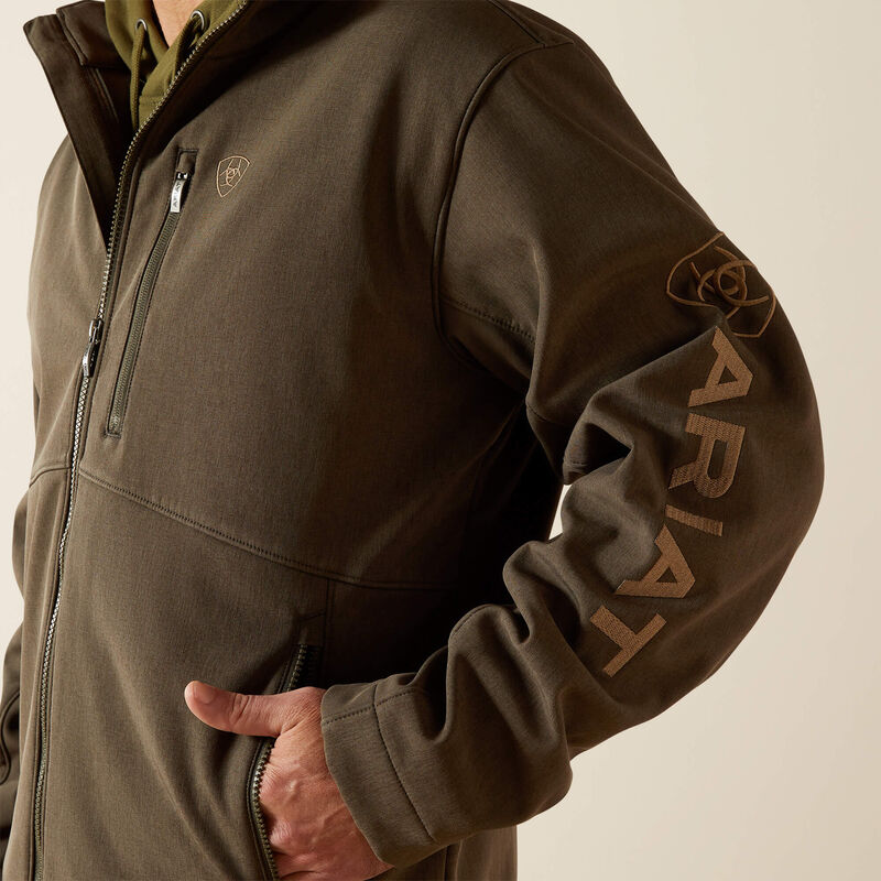 Ariat® Men's Logo Softshell Jacket-Earth Green Heather