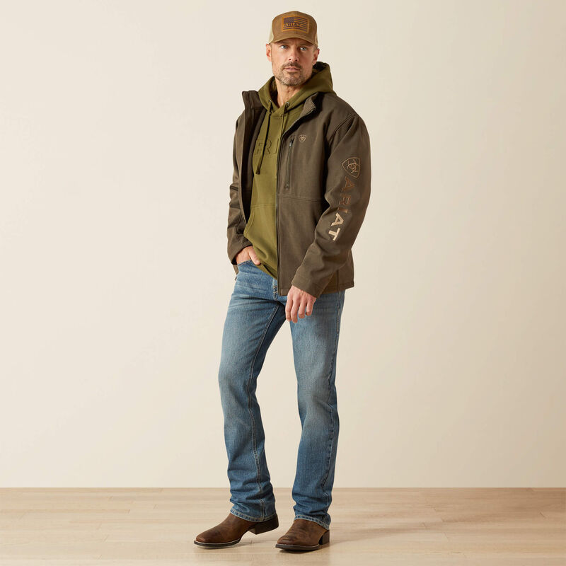 Ariat® Men's Logo Softshell Jacket-Earth Green Heather