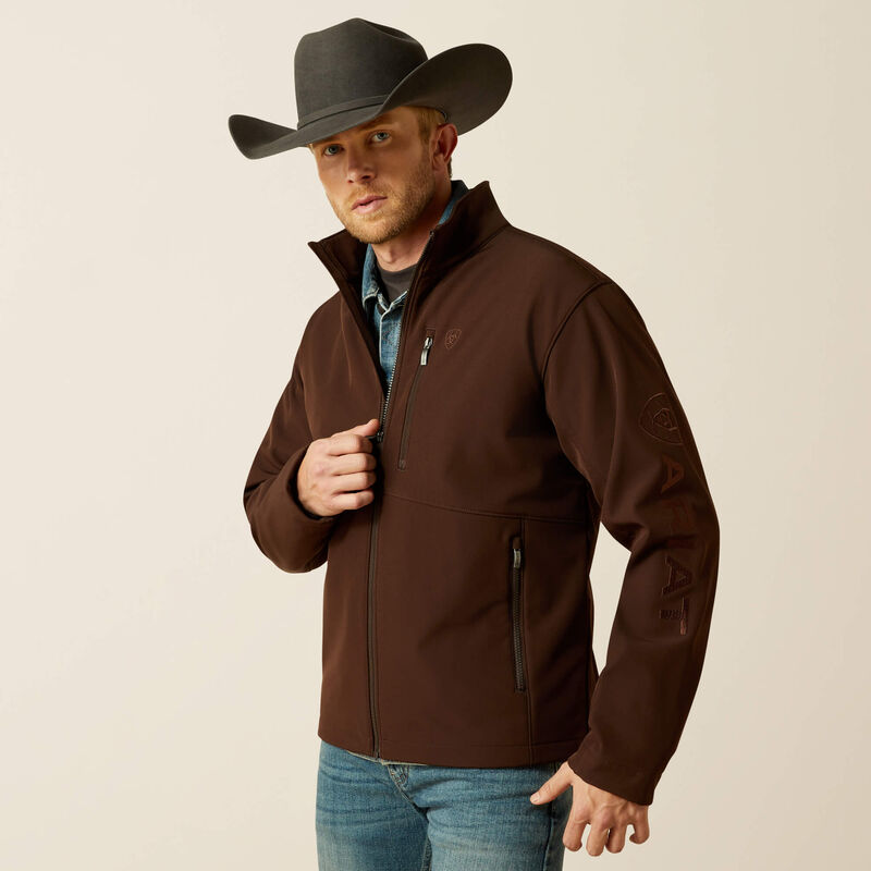 Ariat® Men's Logo Softshell Jacket-Brown