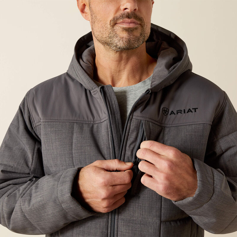 Men's Ariat Crius Hooded Insulated Jacket-Grey Heather