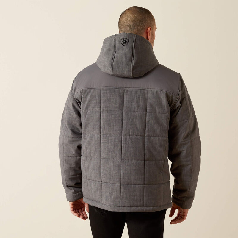 Men's Ariat Crius Hooded Insulated Jacket-Grey Heather