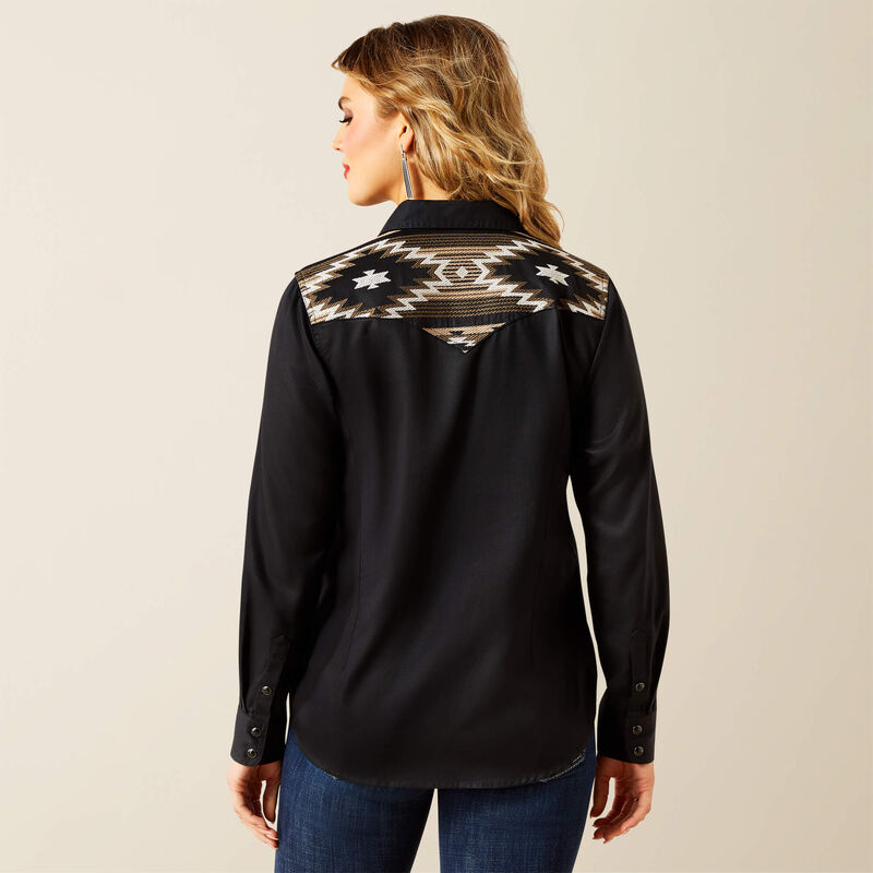 Women's Ariat Dawn Western Shirt-Black