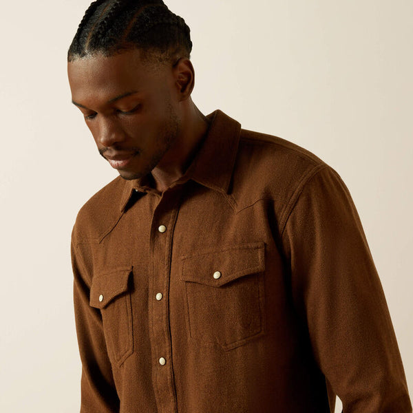 Men's Ariat Hyde Retro Fit Shirt-Dark Brown
