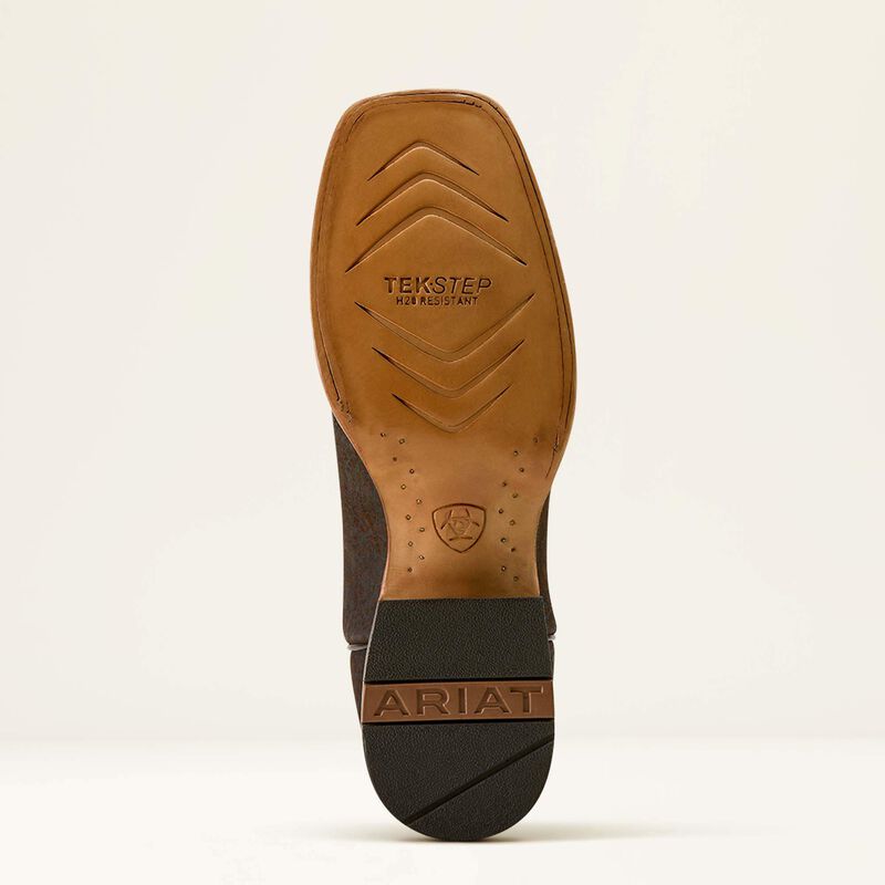 Men's Ariat Western Gold Point Wide Square Toe Cowboy Boot-Chocolate Bison/Loco Brown