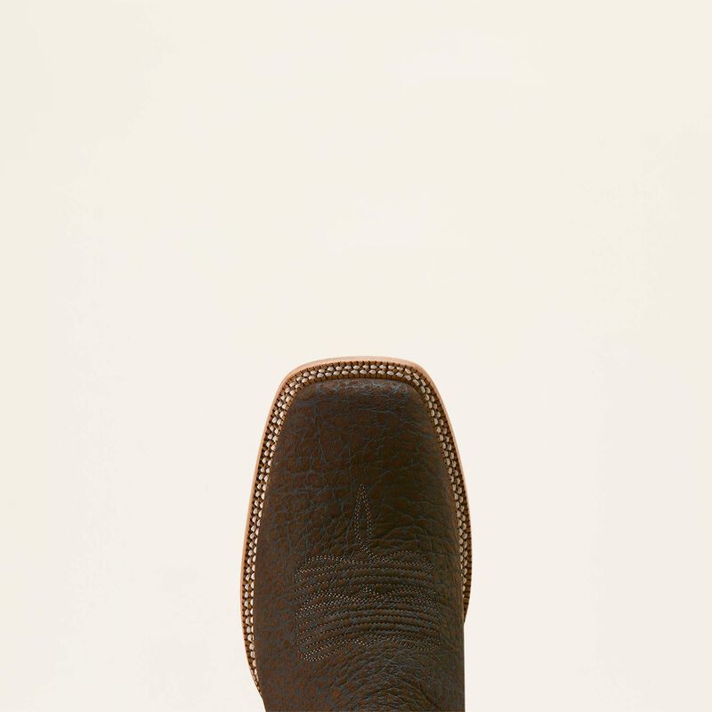 Men's Ariat Western Gold Point Wide Square Toe Cowboy Boot-Chocolate Bison/Loco Brown