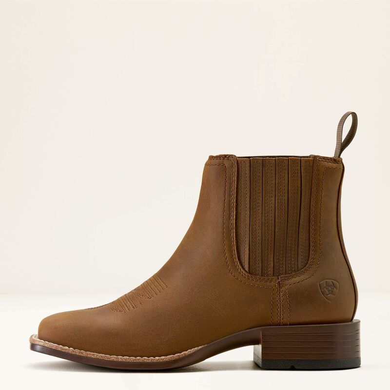 Women's Ariat Booker Chelsea Wide Square Toe Western Boot-Distressed Brown