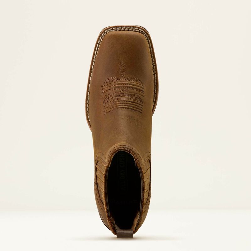 Women's Ariat Booker Chelsea Wide Square Toe Western Boot-Distressed Brown