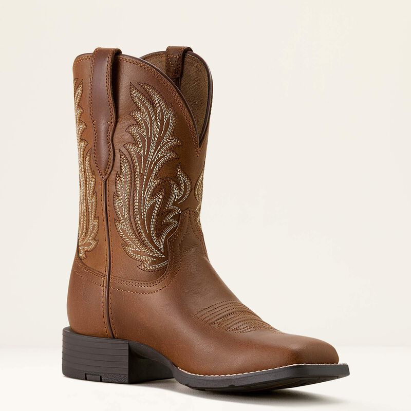 Ariat Women's Round Up Filly Wide Square Toe Western Boot-Sorrel Crunch
