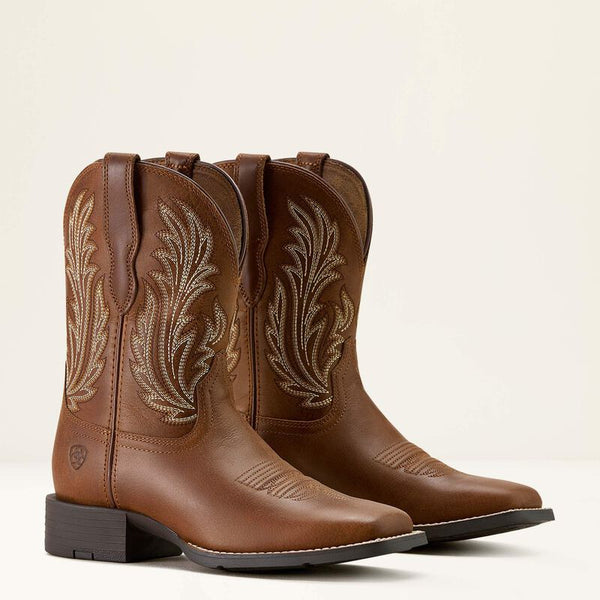 Ariat Women's Round Up Filly Wide Square Toe Western Boot-Sorrel Crunch