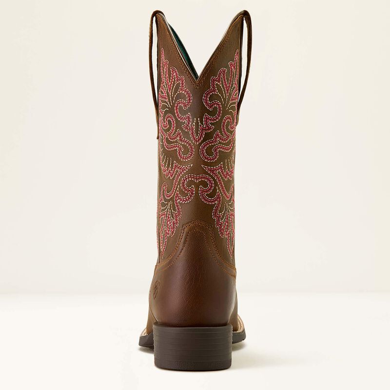 Ariat Women's Round Up Stretchfit Wide Square Toe Western Boot-Sassy Brown