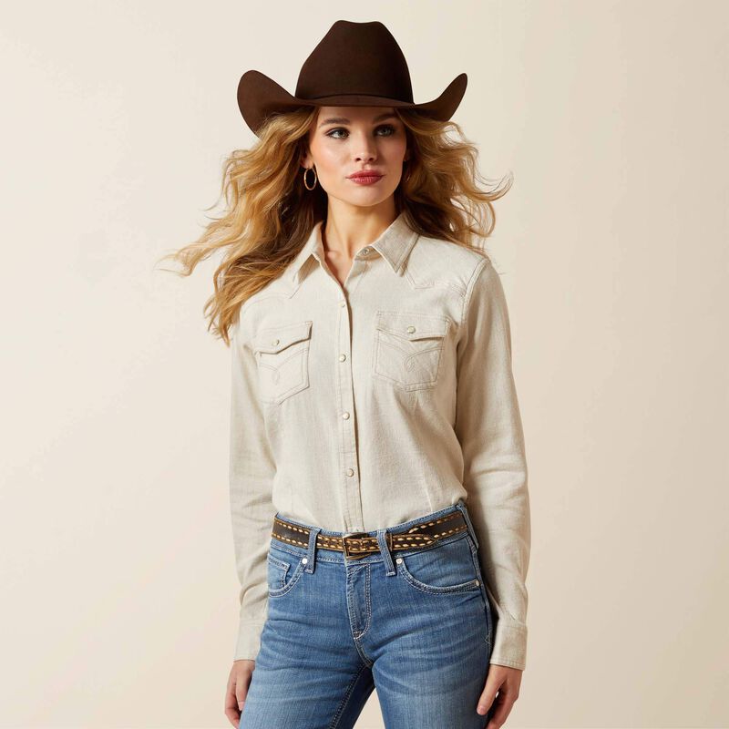 Women's Ariat Papyrus Western Shirt-Papyrus Corduroy