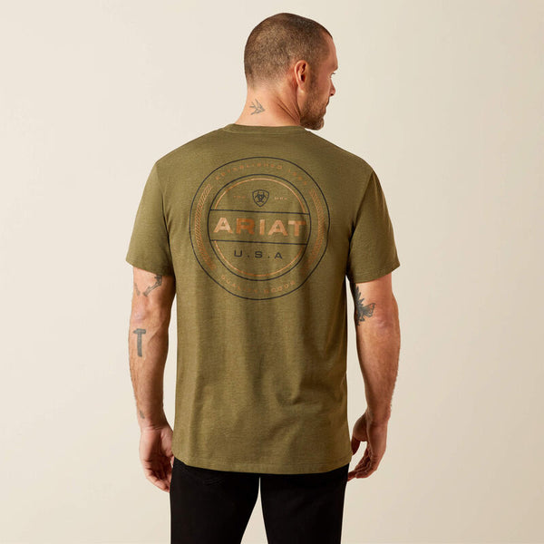 Men's Ariat Ropers Seal T-Shirt-Military Heather