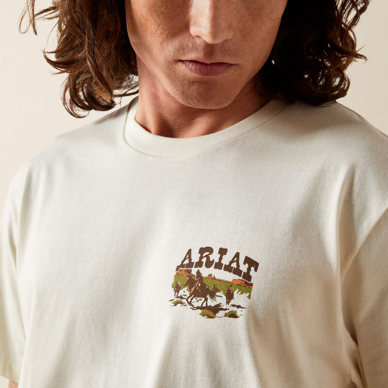 Men's Ariat Pulp Western T-Shirt-Turtledove Cream