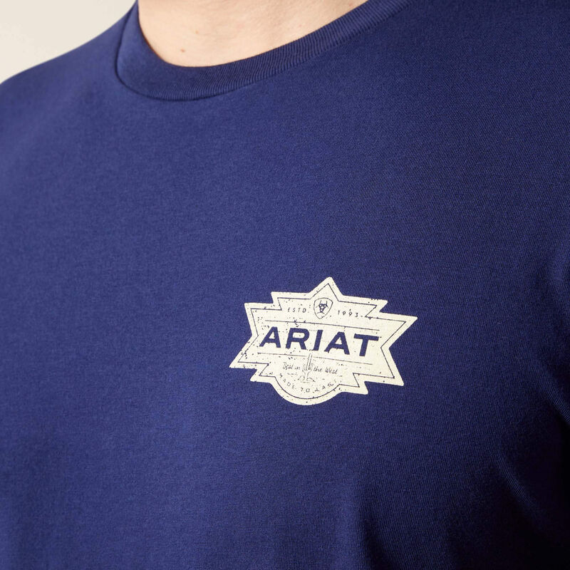 Men's Ariat Mesa Motif Lockup T-Shirt-Medieval Blue