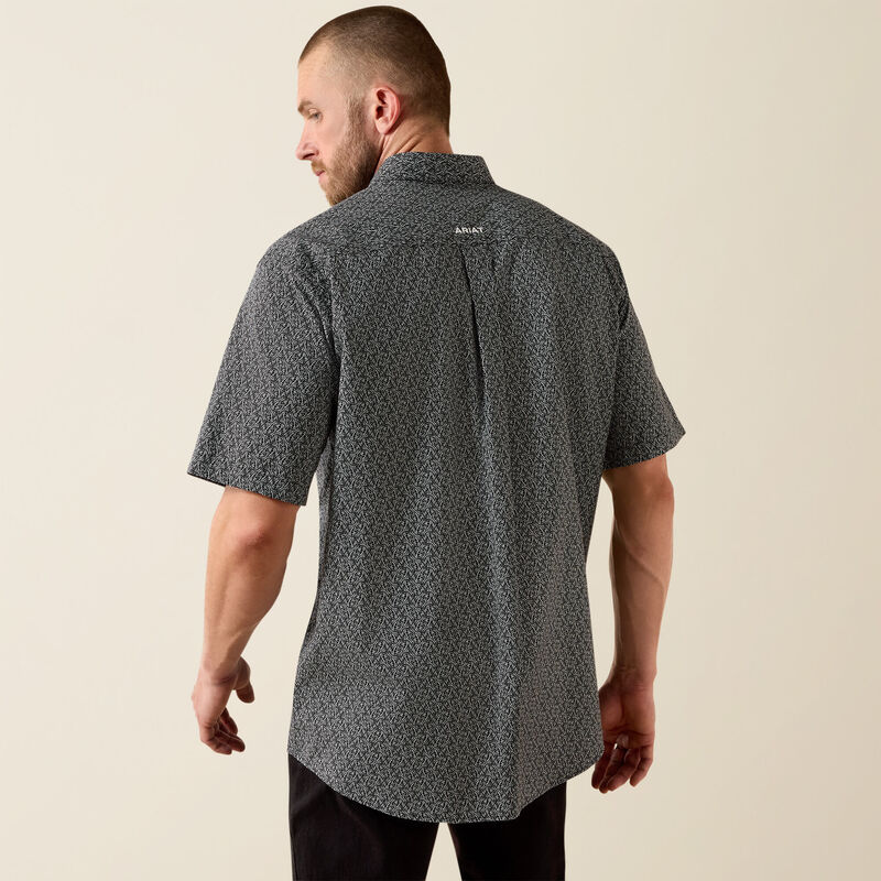 Men's Ariat Tru Classic Fit Shirt-Black Tossed Vines - CWesternwear