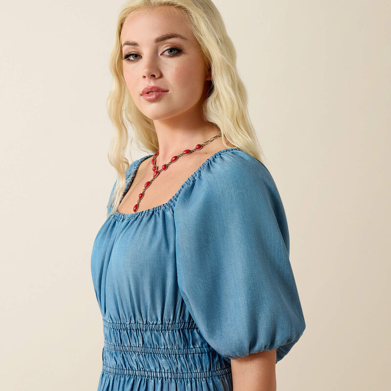 Women's Ariat Juliet Dress-Light Wash Indigo