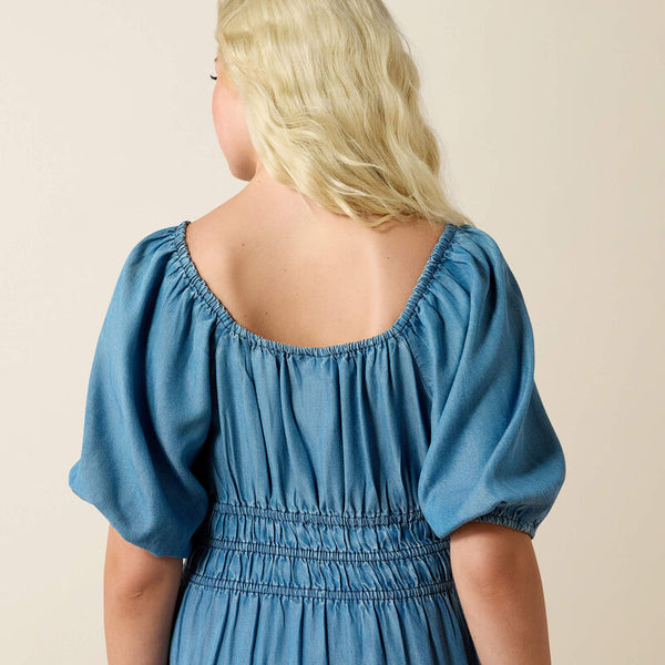 Women's Ariat Juliet Dress-Light Wash Indigo