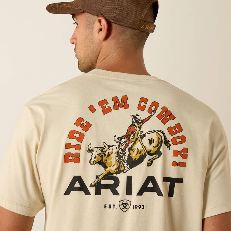 Men's Ariat Ride Em Cowboy Classic Fit T-Shirt-Natural