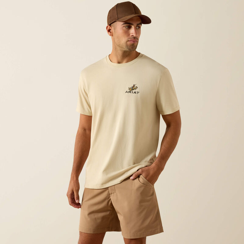 Men's Ariat Ride Em Cowboy Classic Fit T-Shirt-Natural
