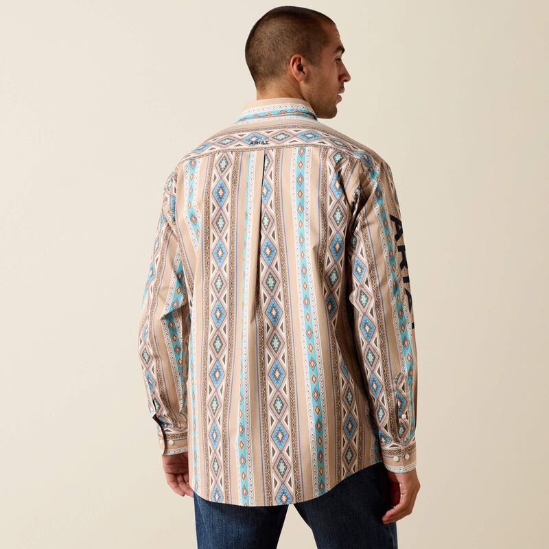 Men's Ariat Team Westlee Classic Fit Shirt-South West Khaki Print - CWesternwear
