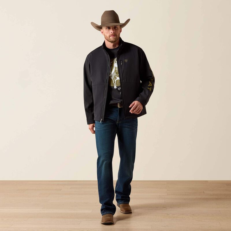 Ariat® Men's Logo Softshell PBR Jacket - Black