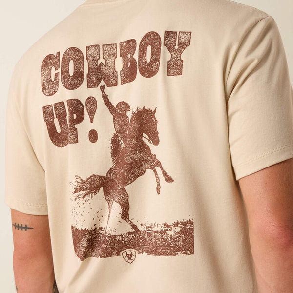 Men's Ariat Desert Cowboy Up Classic Fit T-Shirt-Natural