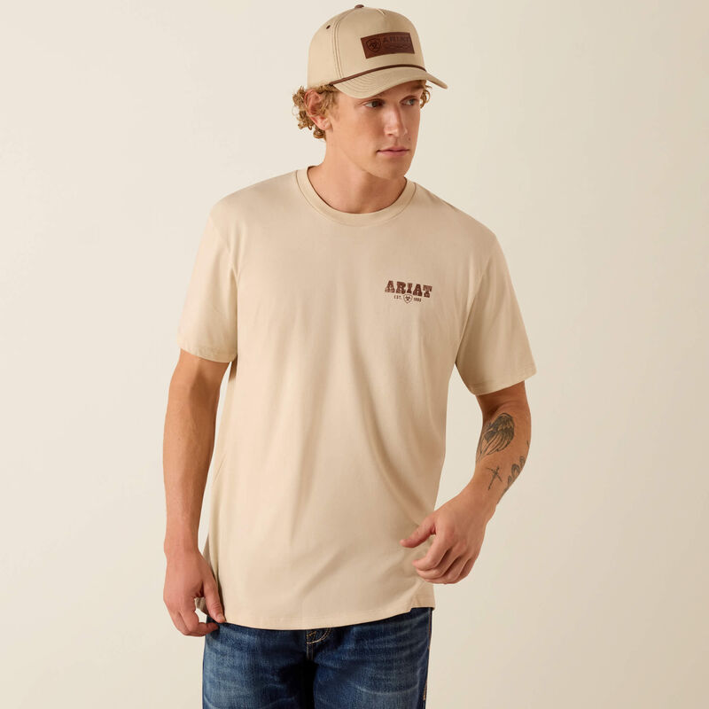 Men's Ariat Desert Cowboy Up Classic Fit T-Shirt-Natural