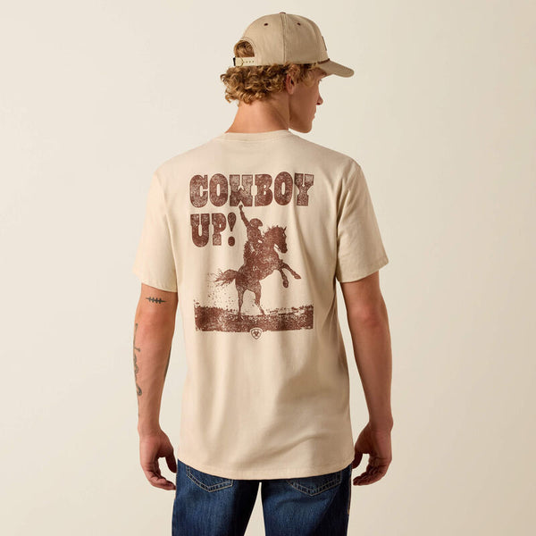 Men's Ariat Desert Cowboy Up Classic Fit T-Shirt-Natural