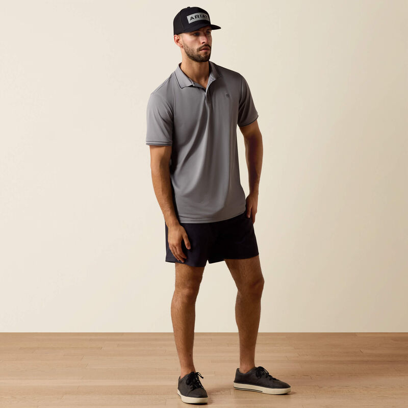 Men's Ariat Logo Fitted Polo-Sky Rocket
