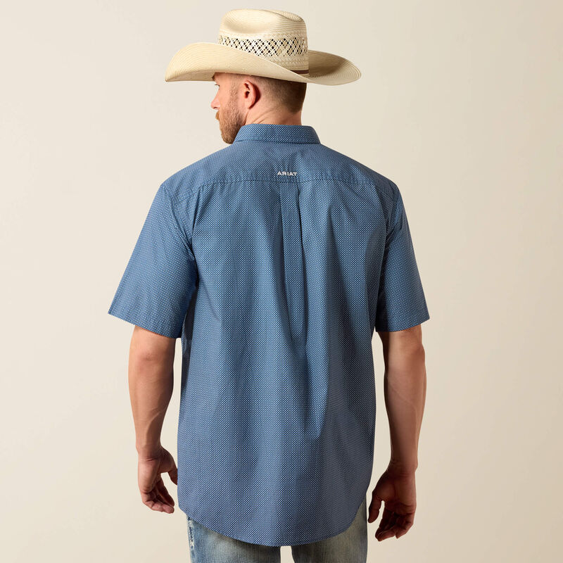 Men's Ariat Storm Short Sleeve Shirt-Key Largo Mini Geo Print - CWesternwear