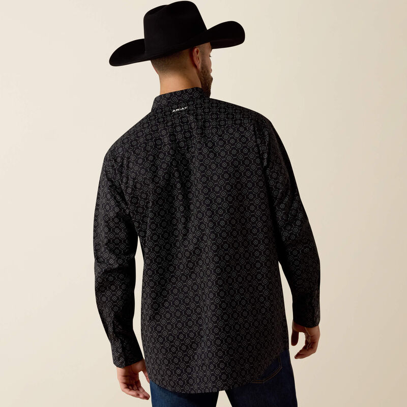 Men's Ariat Fritz Classic Fit Snap Shirt-Black Modern Print