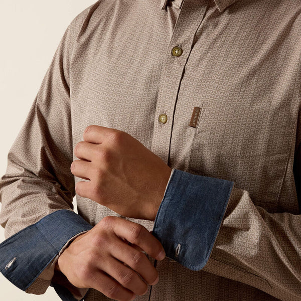 Men's Ariat Monty Modern Long Sleeve Shirt-String Arrow Stripe