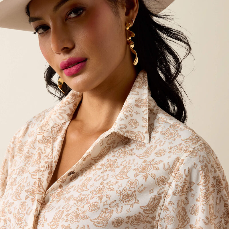 Women's Ariat Homestyle Shirt-Boots 'N' roses