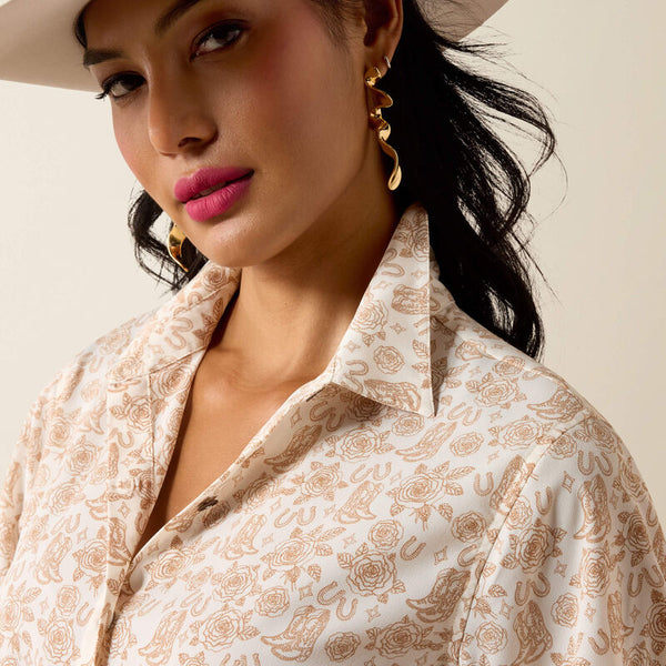 Women's Ariat Homestyle Shirt-Boots 'N' roses
