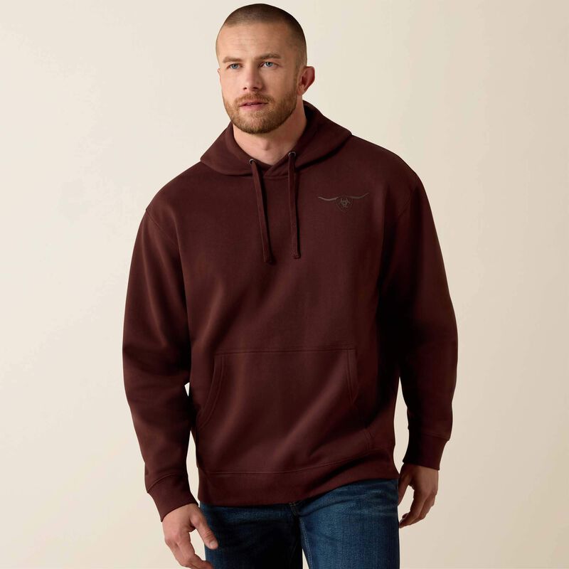 Ariat Men's Shield Steerhead Hoodie-Brown