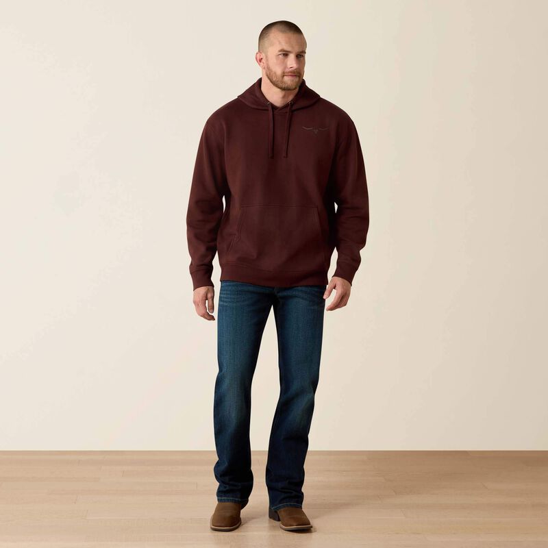 Ariat Men's Shield Steerhead Hoodie-Brown