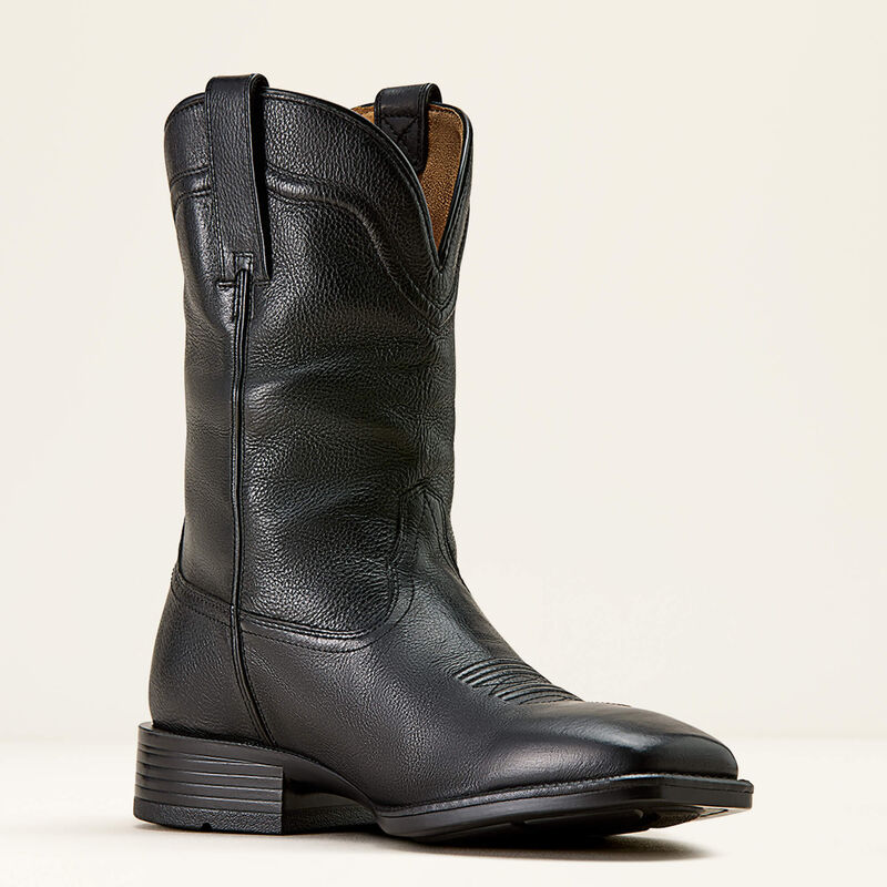 Men's Ariat Alden Wide Square Toe Western Boot-Eclipse Black - CWesternwear