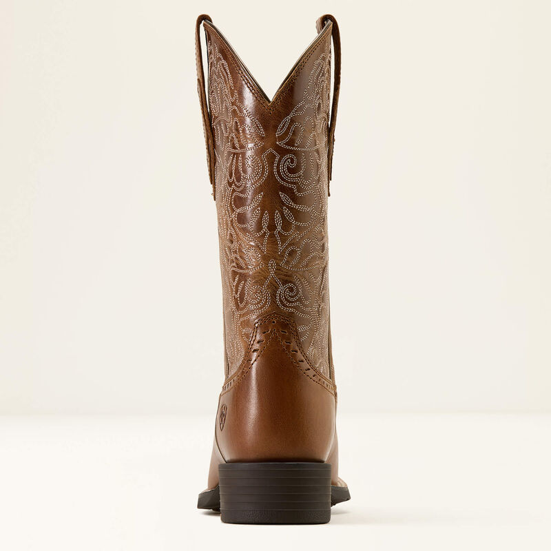 Ariat Women's Round Up Remuda Wide Square Toe Western Boot-Aged Tan - CWesternwear
