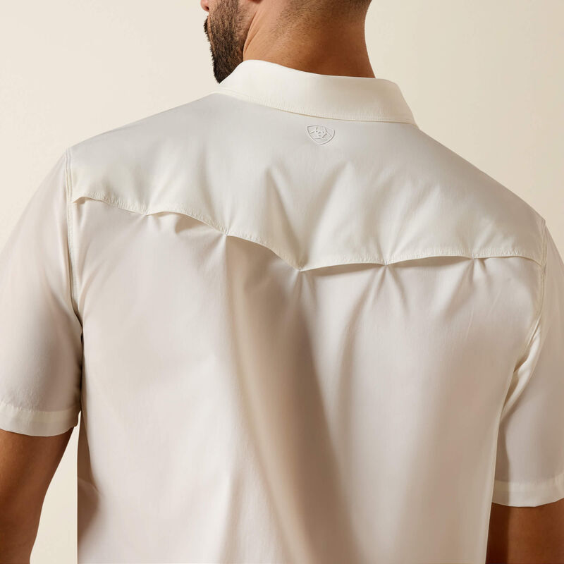 Men's Ariat Frontierflex VentTek Western Fitted Short Sleeve Shirt-White