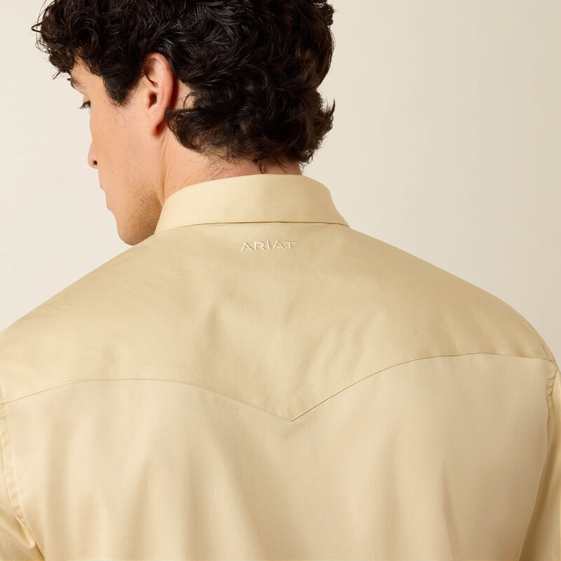 Men's Ariat Solid Twill Fitted Shirt-Off White